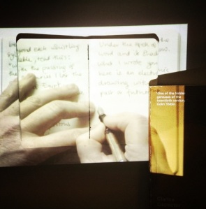 Rewriting Lispector - Book, notebook & looped video projection. Emma Bolland, 2014