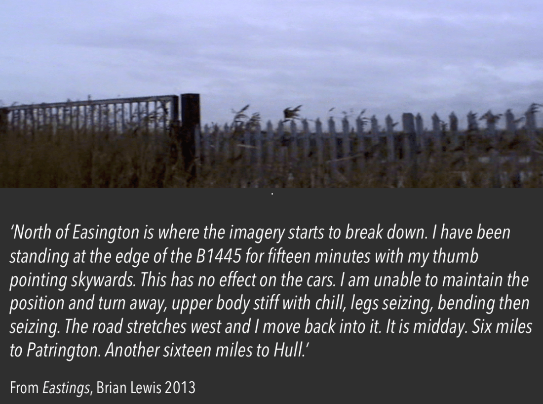 Between Hull and Spurn Point, a 65 mile 33 hour continuous walk by writer/artist Brian Lewis. 2013